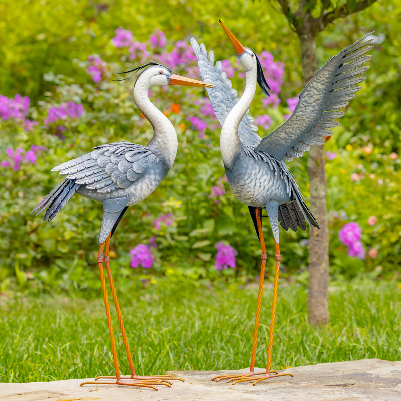 Ensemble de 2 figurines de jardin en fer Cogsville