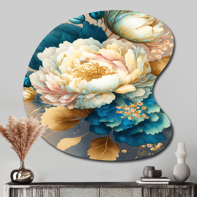 «Vibrant Floral Bunch II», art mural asymétrique en métal à forme florale, H 33 po x l 33 po