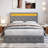 Bed Frame With LED Lights Headboard, Fast-Charging USB Port-1142682476-1142682467