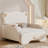 Twin Xl Size Upholstered Stretchable Vaulted Sofa Bed Frame With Bear Shaped Headboard