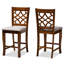 Upholstered Counter Stool with Solid Wood Frame