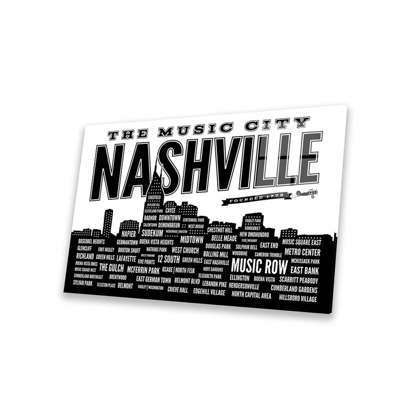 Quartiers de Nashville, impression sur verre acrylique, H 16 po x l 24 po x P 0,25 po