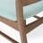 Cole Dining Side Chair Set Of 2, Open Curved Back, Mint Green, Brown