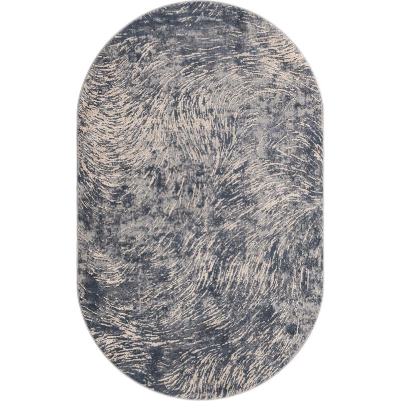 Tapis gris, Ovale 5 pi x 8 pi