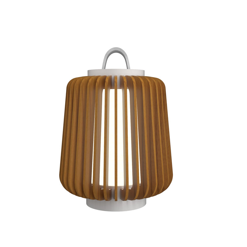 Stecche Di Legno Desk Lamp, Teak, 9.06" H x 7.87"W x 7.87" D