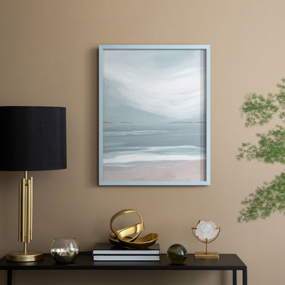 Aqua Soft Shores II Framed Print - Solid Wood