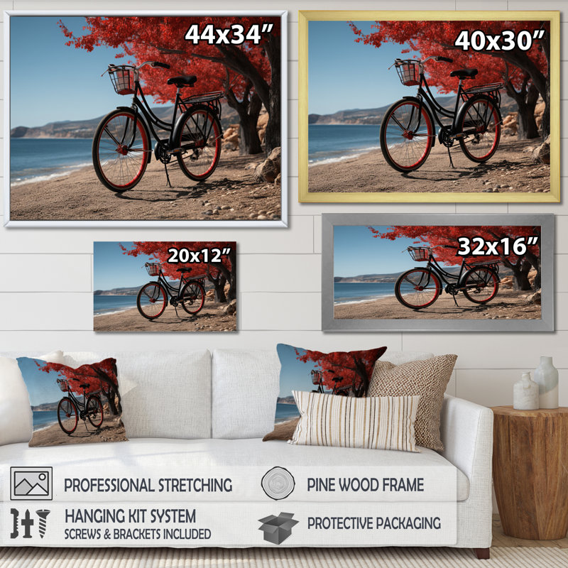 Vélo Silent Journey II, Cadre photo noir, H 16 po x l 32 po x P 1 po