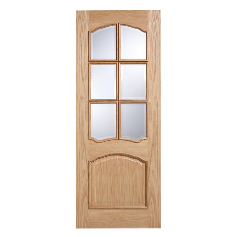 Riviera Glazed Oak Internal Door, 198.1 cm H x 83.8 cm W x 3.5 cm D, Unfinished White Oak