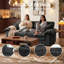 Canapé 80 po à assise profonde et nuage, canapé-lit moderne en chenille 2 places, canapé moelleux avec 2 accoudoirs et 2 coussins décoratifs-77460797
