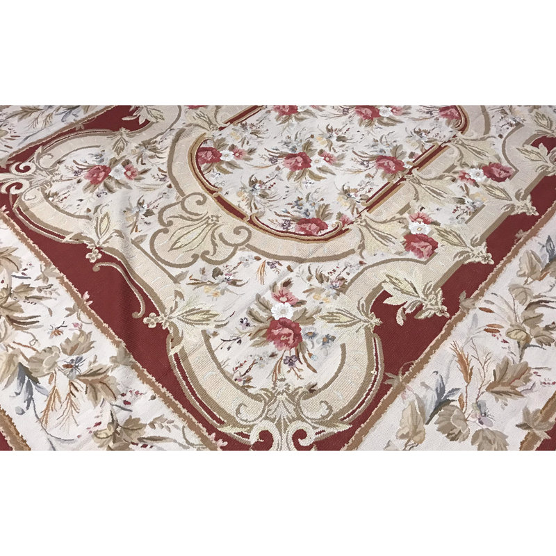 Tapis beige noué à la main de haute qualité