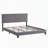 King Size Upholstered Platform Bed Frame with Button Tufted Linen Fabric Headboard, No Box Spring Needed, Wood Slat Support, Easy Assembly, Gray