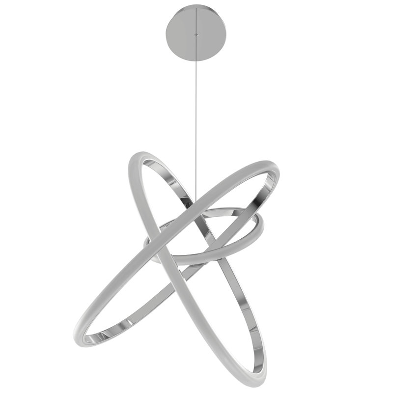 Luminaire suspendu géométrique à del 1 lumière unique Gro, Chrome