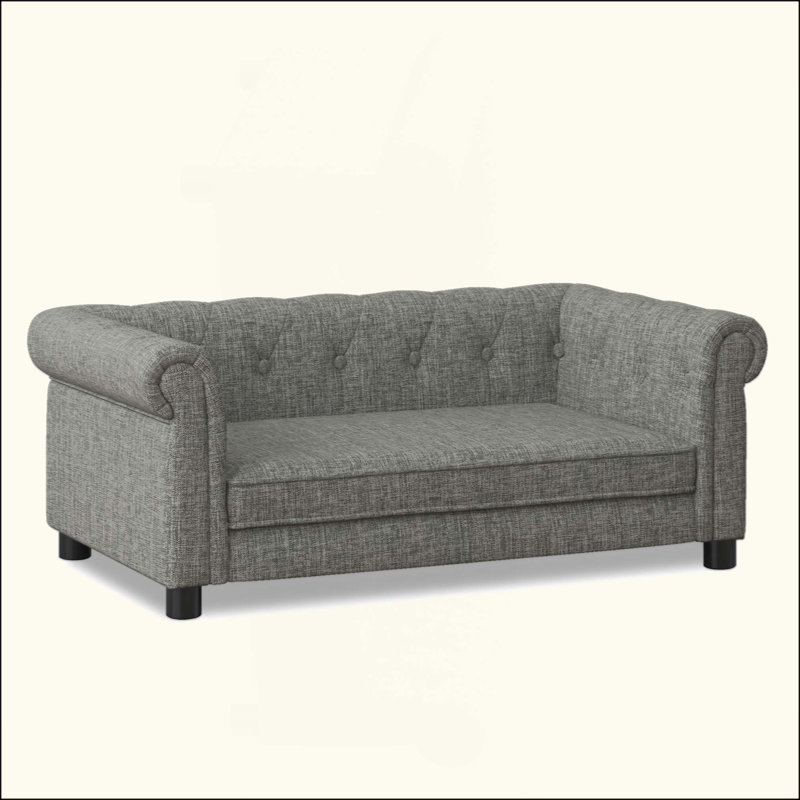 Élégant lit pour animaux de compagnie rectangulaire pour petits et moyens chiens, canapé-lit surélevé durable, canapé pour chien confortable, canapé pour chien en lin moderne et tendance