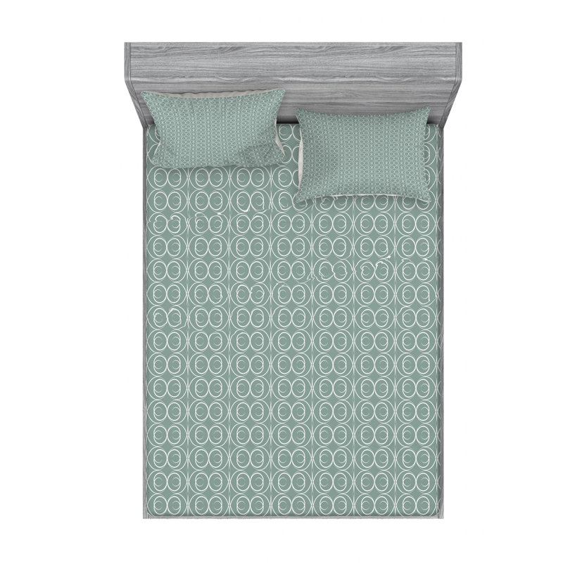 Microfiber Geometric Sheet Set, Full/Double Sheet Set with Fitted Sheet