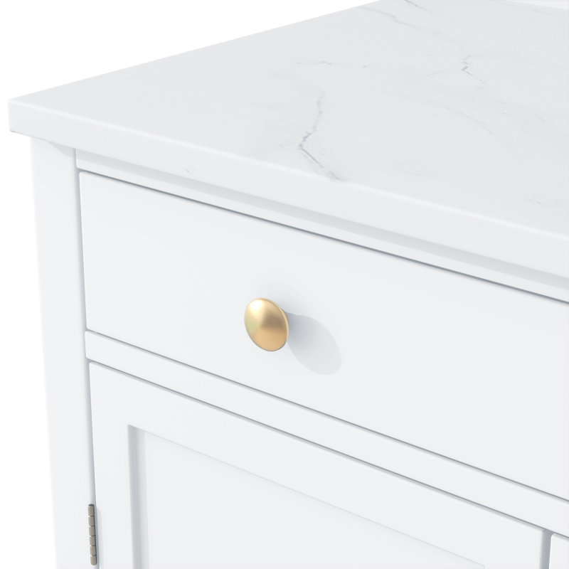 Garde-manger autoportant moderne Topmax, Blanc / Doré