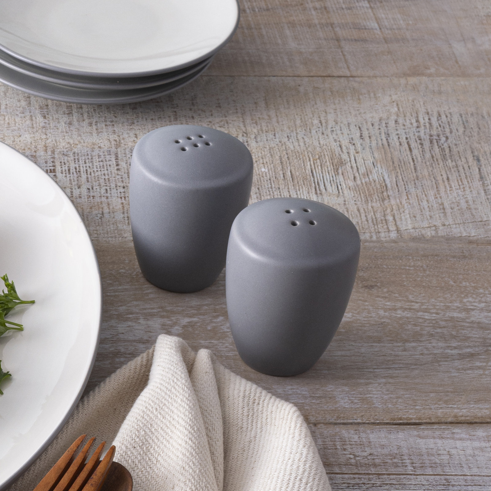Noritake Colorwave Salt and Pepper, 3-3/8", Slate