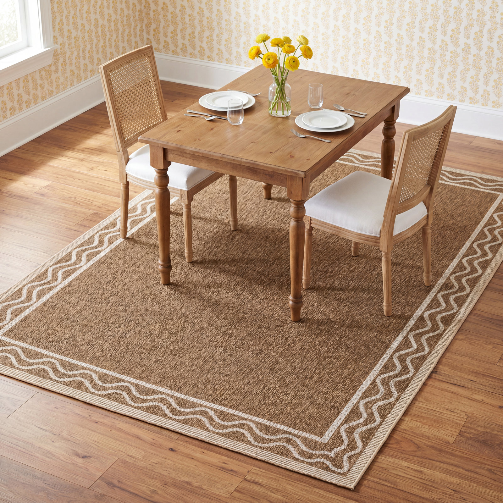 Saybrook Natural Hand-Woven Outdoor Rug, Rectangle 9' x 12'