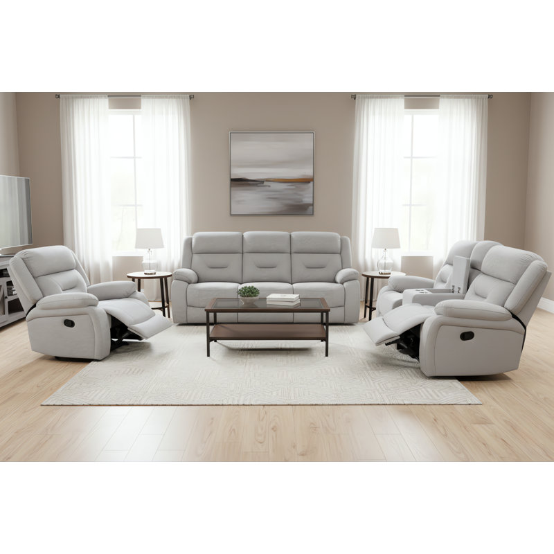 Fauteuil inclinable avec tissu haute performance et accoudoirs rembourrés, gris
