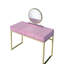 Bureau de coiffeuse à finition rose et or avec miroir et plateau à bijoux Coleen