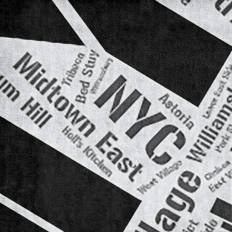 Bath Towel, Black, Microfiber, New York