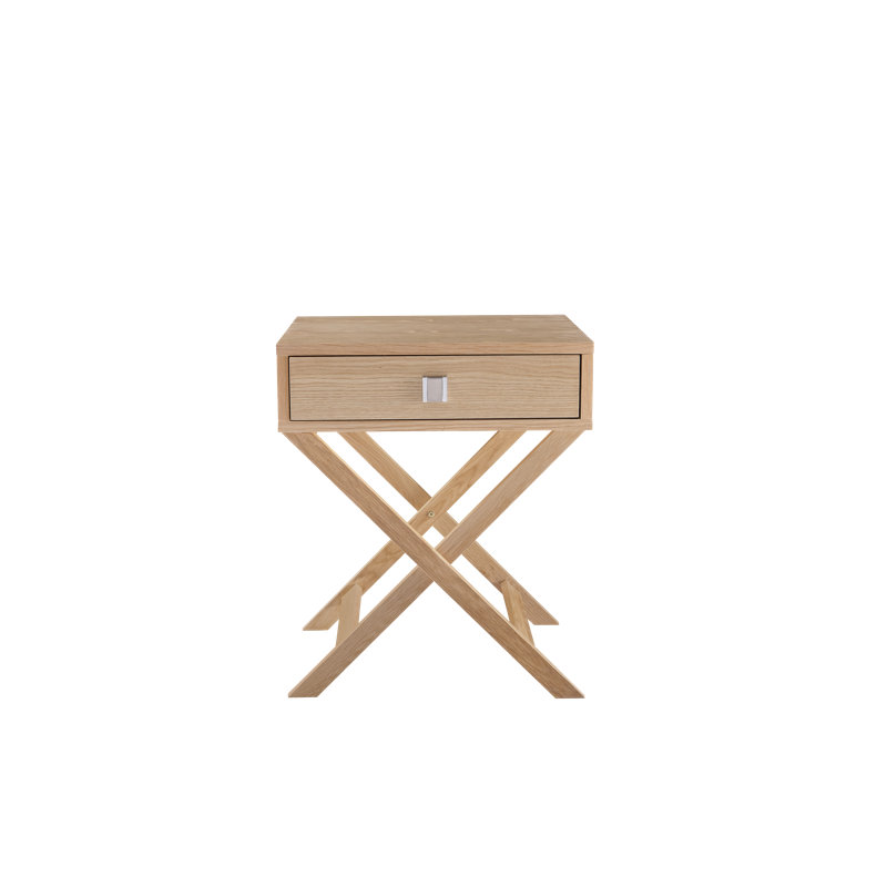 Bittoo Cross Legs End Table, Oak
