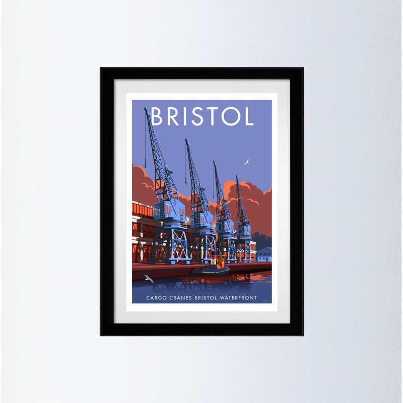 Bristol by Stephen Millership - Print, 43.5cm H x 33.5cm W x 2.2cm D, Black