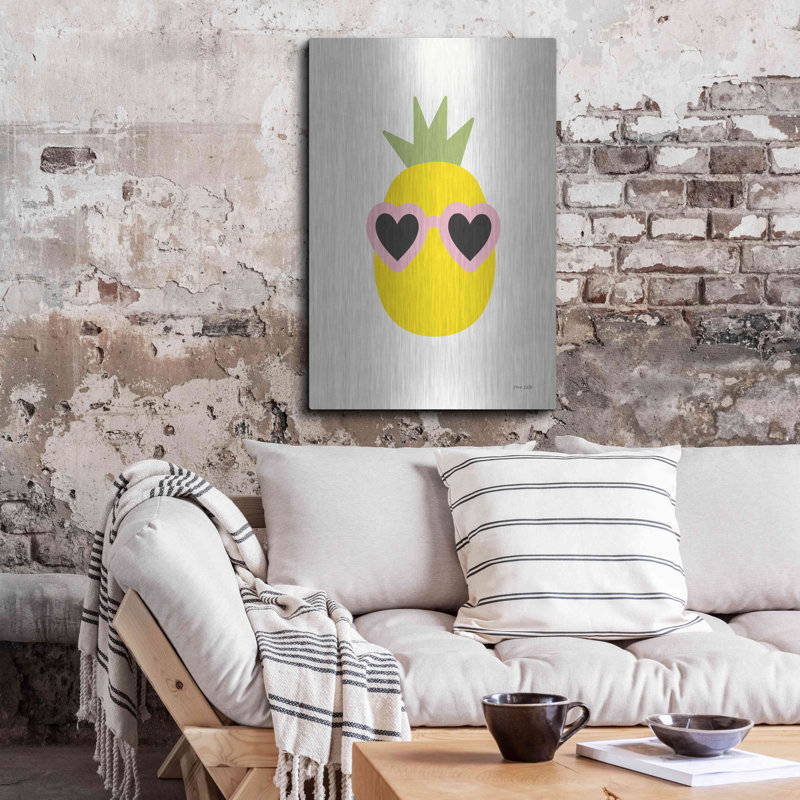 «Sunny Pineapple» par Ann Kelle Designs, art mural en métal, H 36 po x l 24 po