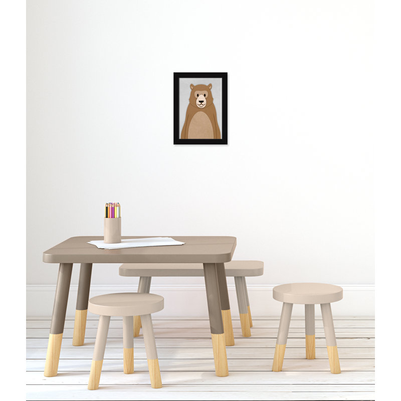 Adhésif décoratif Cheery Bear, H 14 po x l 10 po x P 0,6 po, Encadré plat noir
