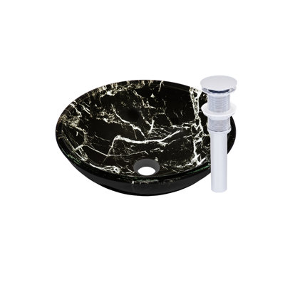 Novatto 16.5'' Glass Circular Bathroom Sink