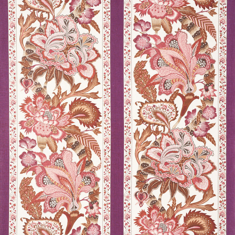 Tissu rayé Schumacher x Timothy Corrigan Anjou, Rose