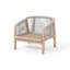 Chaise d'extérieur tissée en bois d'acacia avec coussins Cody