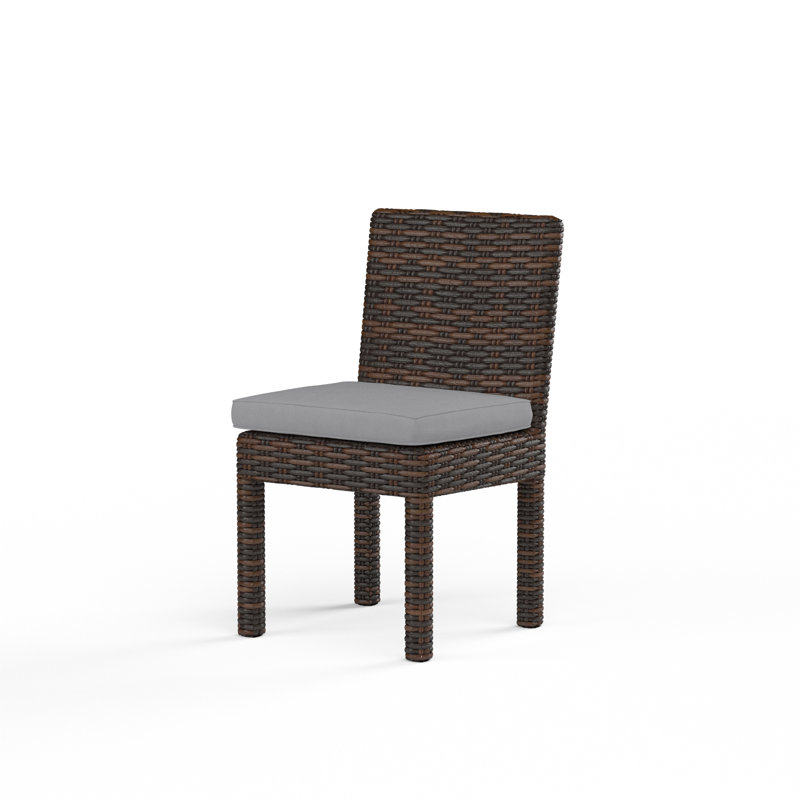 Chaise de patio avec coussin Nassau, Chocolat, Toile horizon Sunbrella®