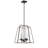4-Light matte black iron dimmable glass pendant lamp
