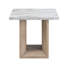 Table de bout noire + marbre avec base en bois brun