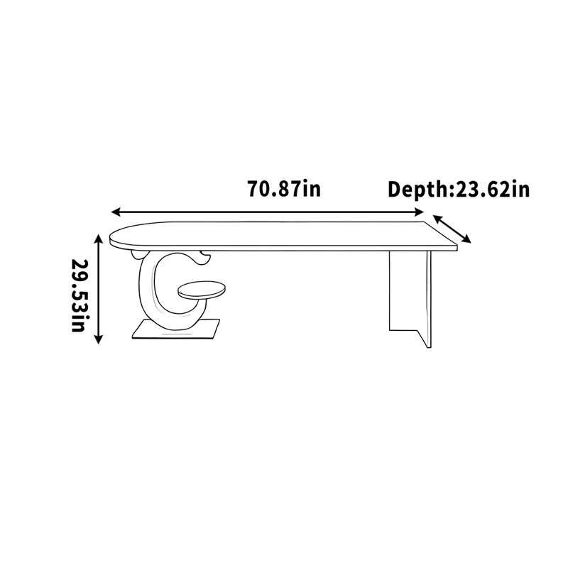Bureau 29,53 ", H 29,53 po x l 70,87 po x P 23,62 po