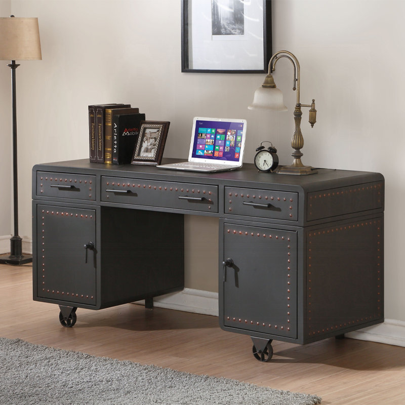 Bureau Emily avec roue, gris sable