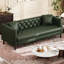 Canapé Chesterfield de 81 po en cuir de style Mid-Century à 3 places avec dossier capitonné -190184067