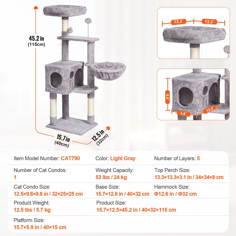 114.3cm H Cat Tree