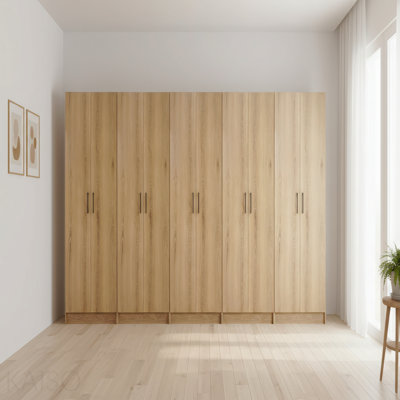Armoire de rangement tout usage en chêne (ensemble de 5 pièces)