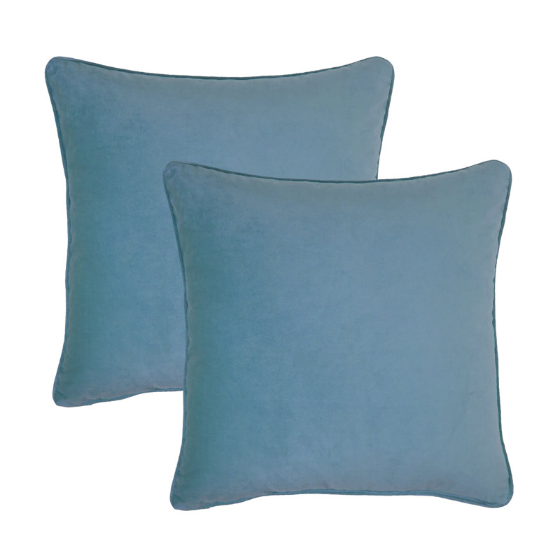 Coussin en velours Elite, H 20 po x l 20 po, Bleu sarcelle
