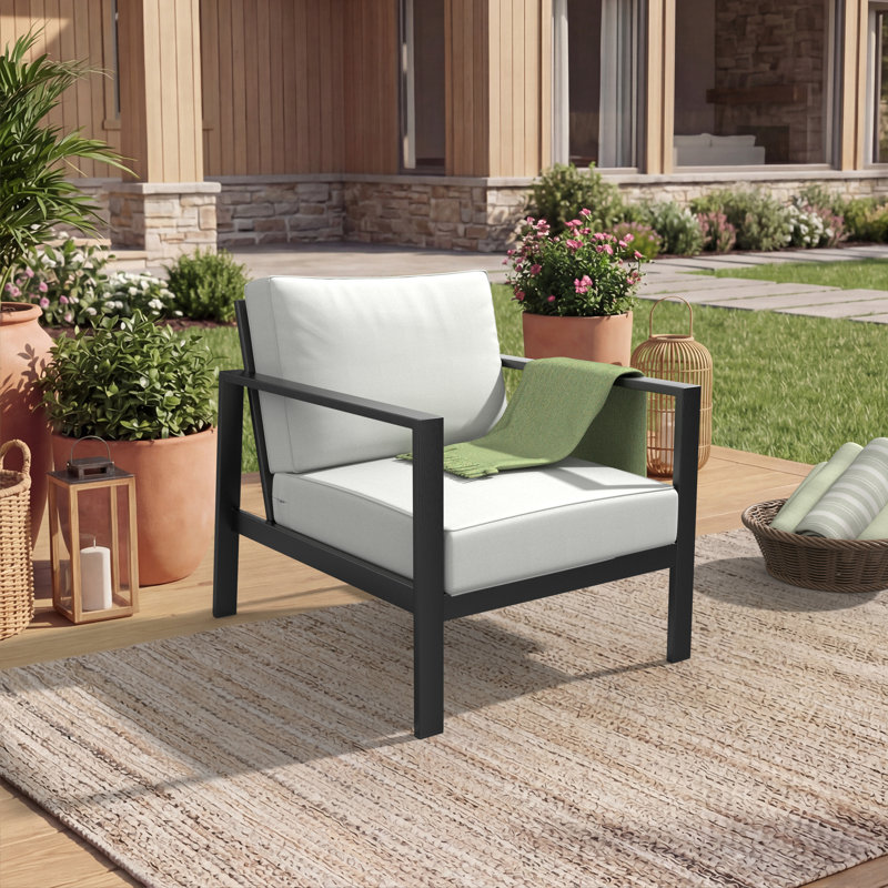 Sunbrella® Outdoor Deep Seating Louge Chair Cushion, 23" W x 25" D, Sunbrella® Canvas White