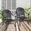 Lot de 4 chaises de salle à manger empilables d'extérieur avec coussins bleus