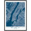 NYC Blue Color Map par Jake Goossen, reproduction d'art sur toile encadrée