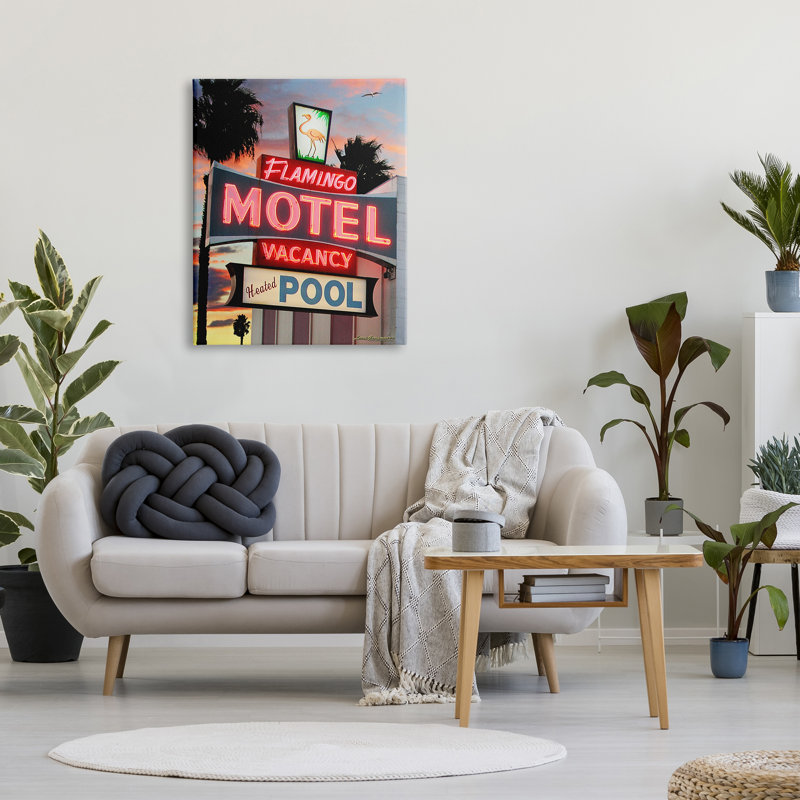 "Tropical Flamingo" sur toile par Larry Grossman, H 40 po x l 30 po x P 1,5 po