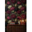 Papier peint floral, bourgogne rétro