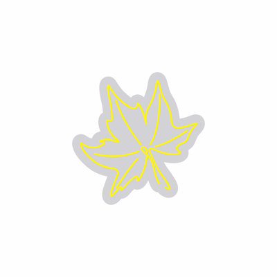  | Enseigne néon en forme de feuille | Fabriqué avec des tubes Flex néon de haute qualité pour une lueur uniforme et brillante qui dure plus de 50 000 heures sans décoloration ni scintillement | 24 x 24 | Jaune