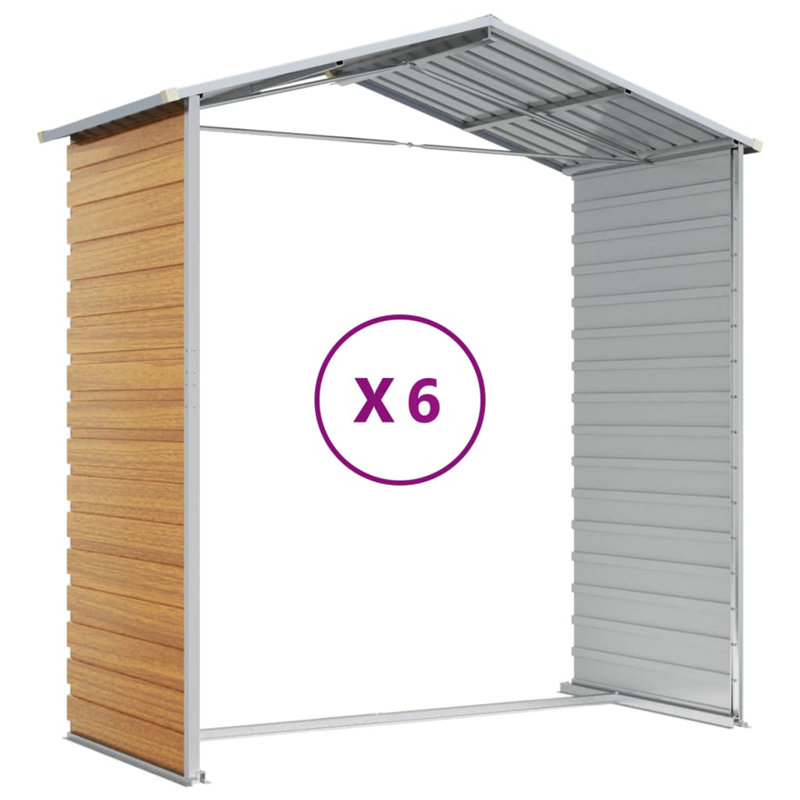 Remise de jardin Breydon en acier galvanisé 6,3 x 18,2 x 6,5 pieds