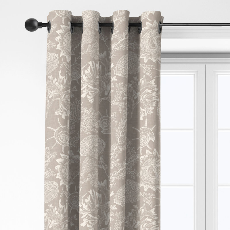 Ensemble de 2 panneaux de rideaux en coton naturel avec œillets Shellabrate, L 50 po x L 108 po