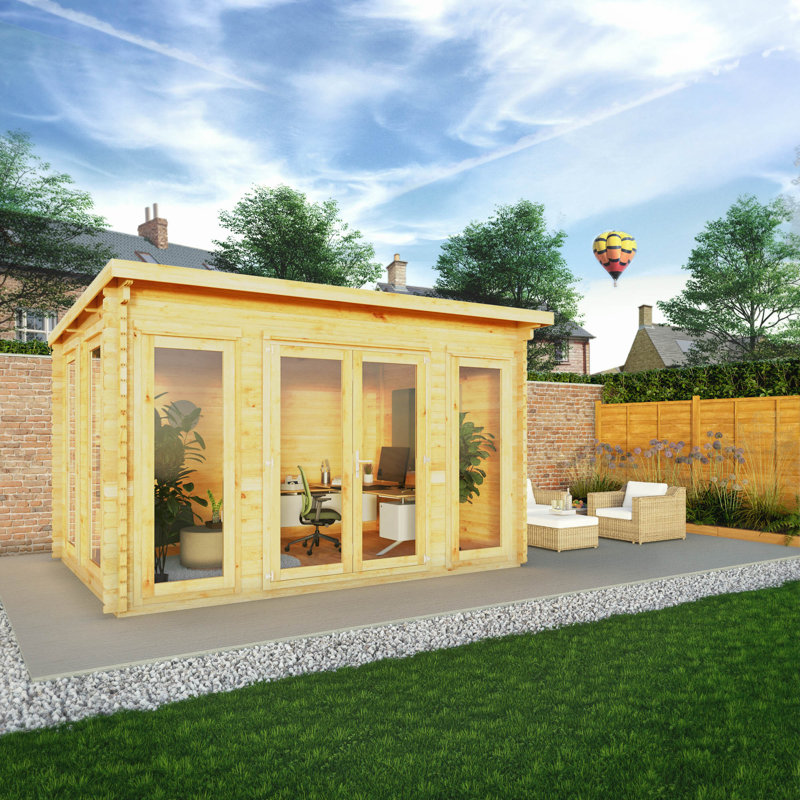 Mercia 13ft x 10ft Studio Pent Log Cabin (44mm)