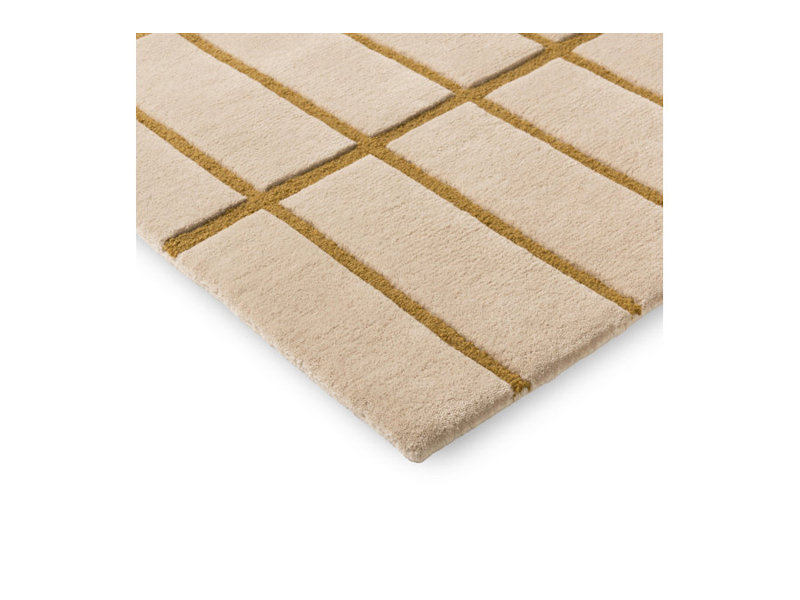 Hand Tufted Geometric Area Rug in Yellow